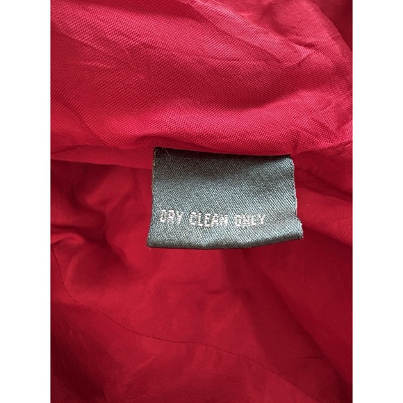Vtg Lauren Ralph Lauren Red Cropped Blazer Open Front Petite Velvet Collar - Picture 9 of 10